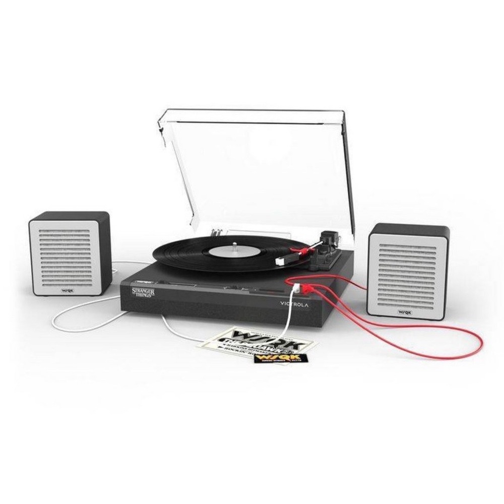 NEW - Stranger Things Victrola WSQK Record Player With Speakers and WSQK Felt
